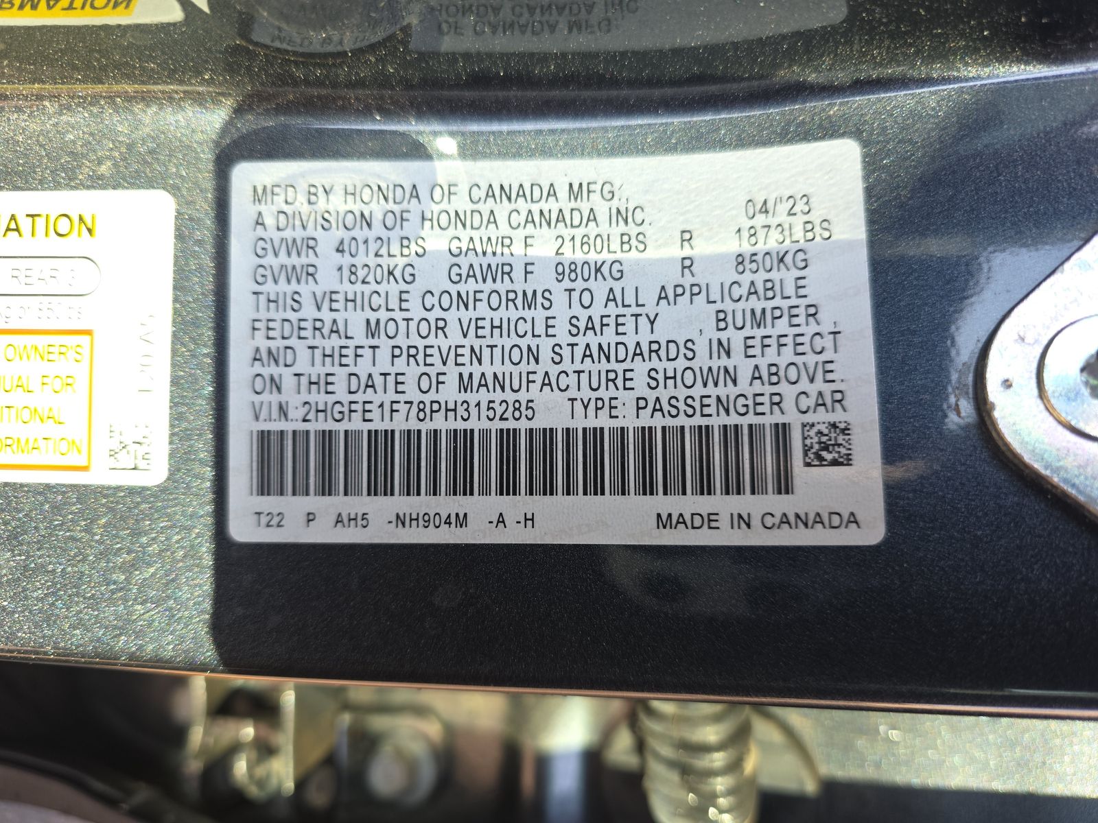 2023 Honda Civic EX FWD