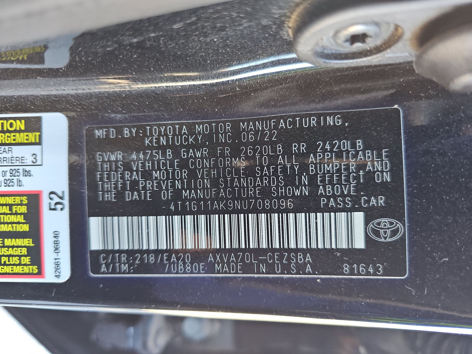 2022 Toyota Camry SE FWD