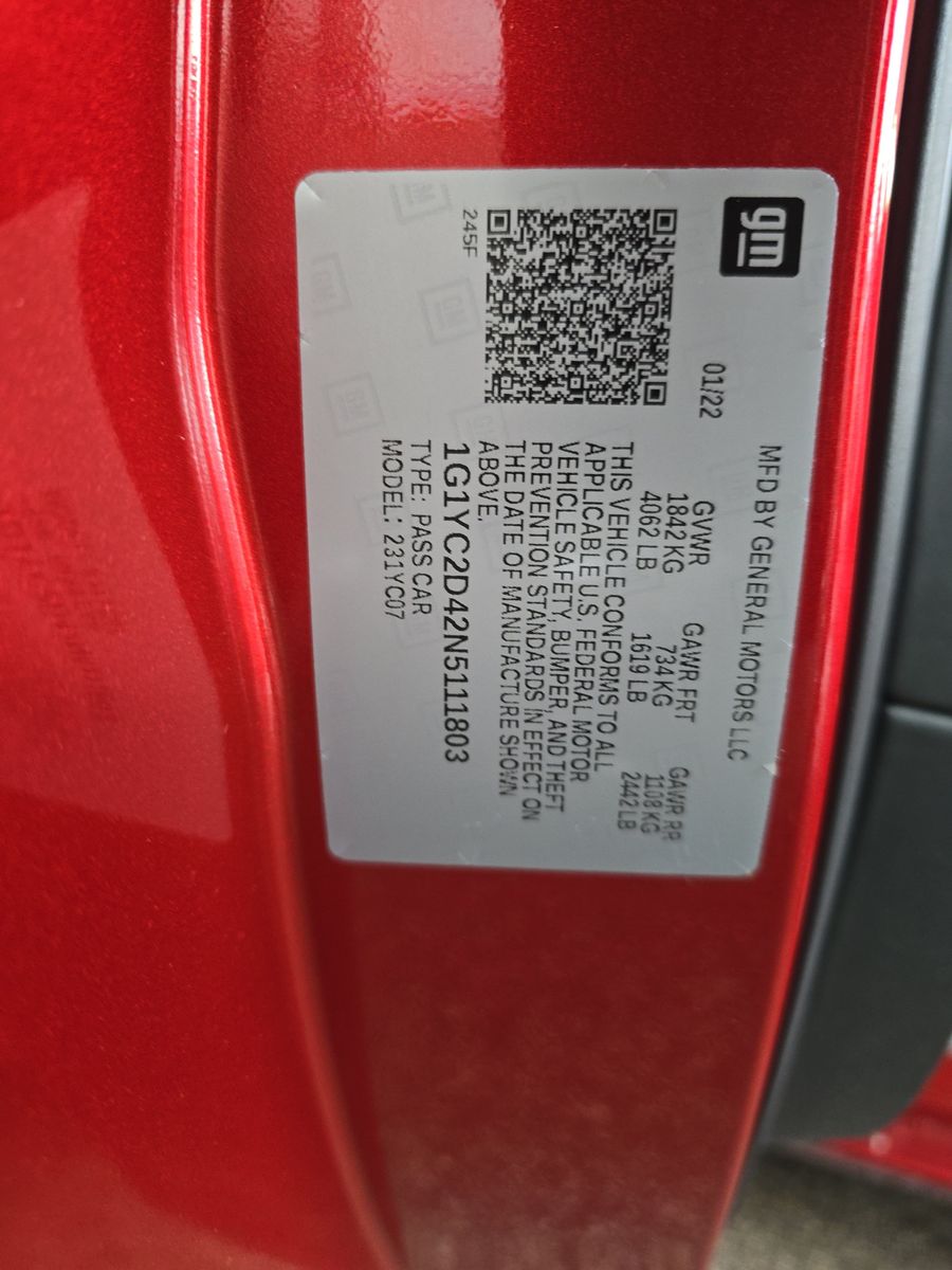 2022 Chevrolet Corvette Stingray RWD