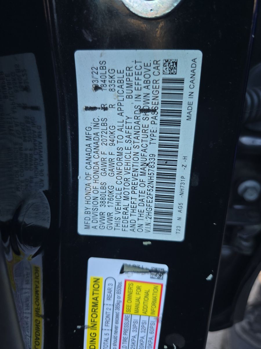 2022 Honda Civic Sport FWD