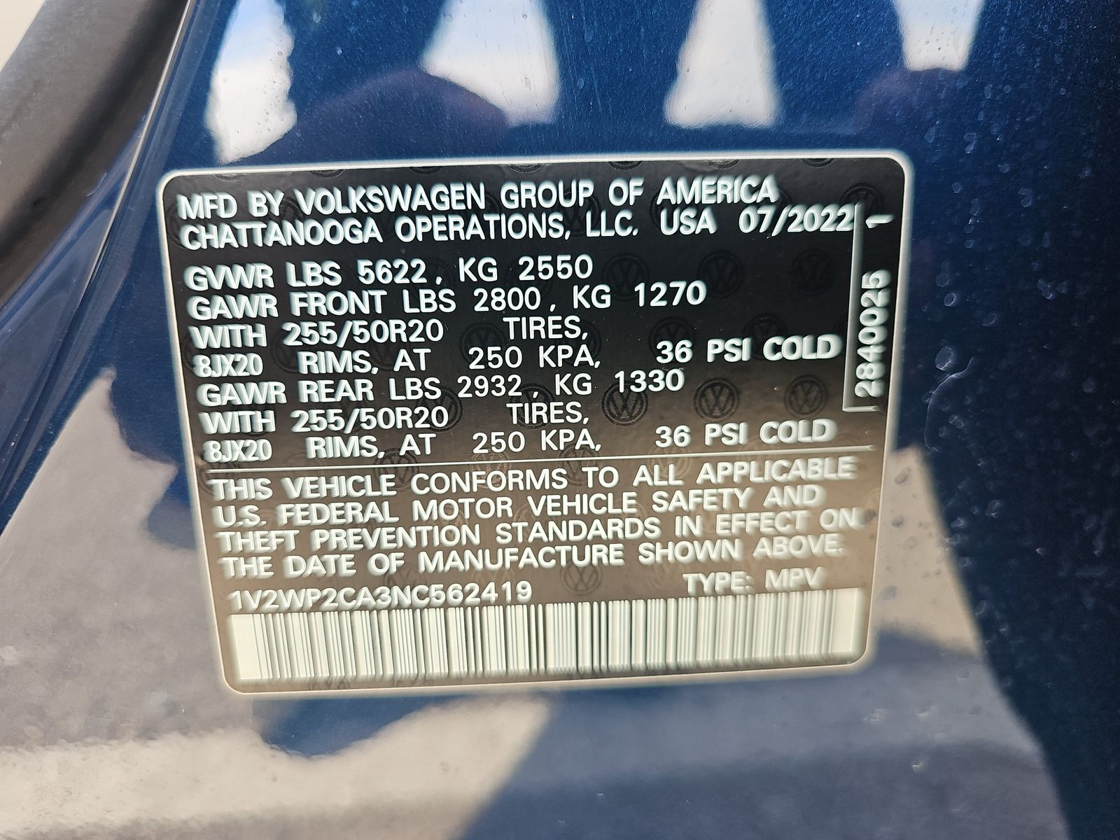 2022 Volkswagen Atlas 2.0T SE FWD