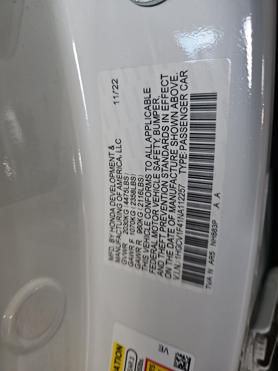 2022 Honda Accord Sport SE FWD