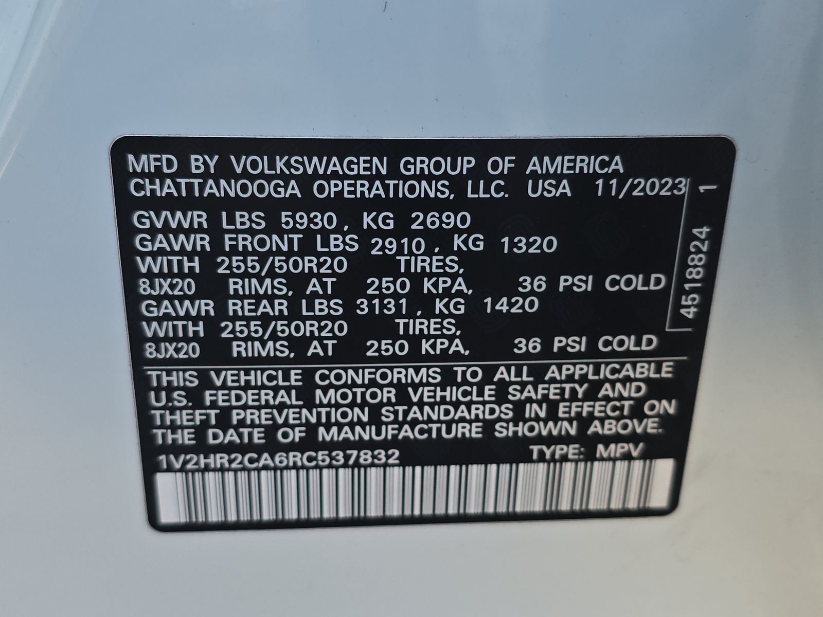 2024 Volkswagen Atlas 2.0T SE AWD