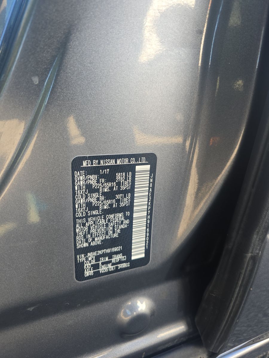 2017 Nissan Quest SV FWD