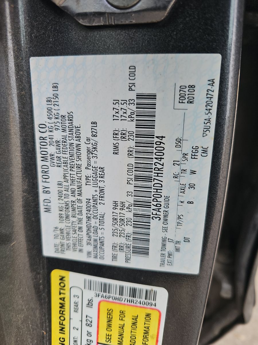 2017 Ford Fusion SE FWD