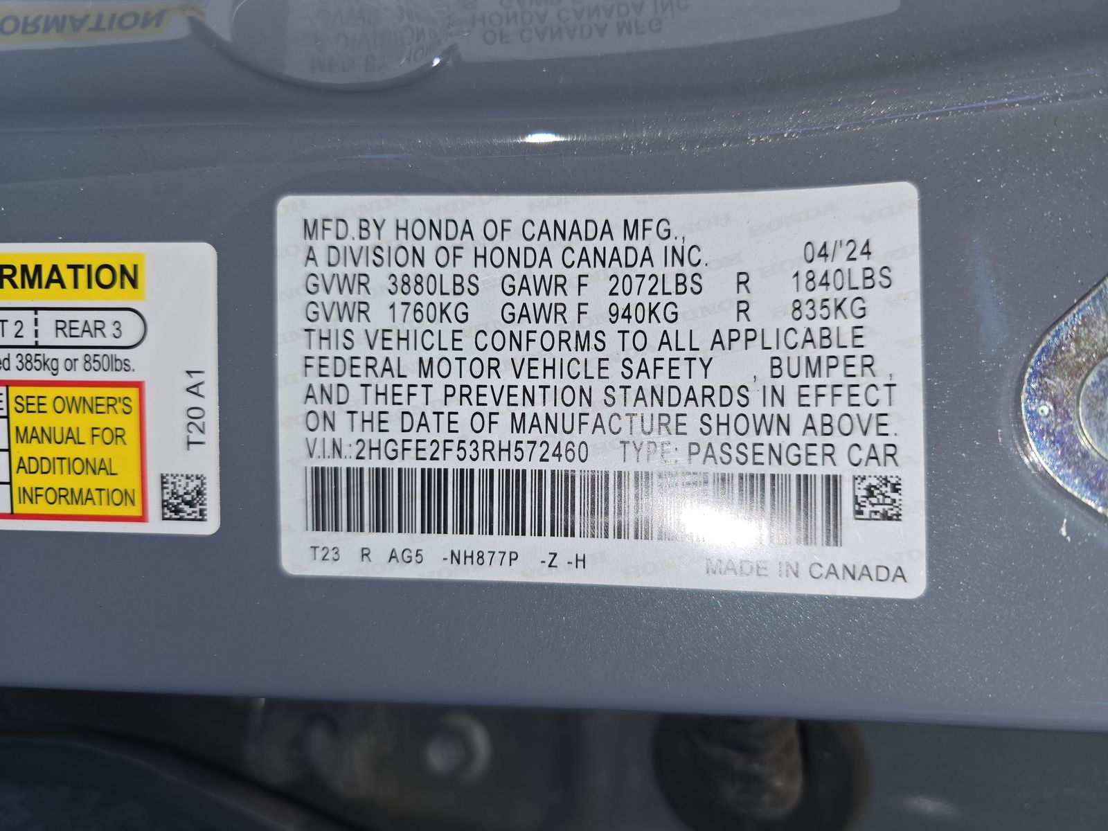 2024 Honda Civic Sport FWD