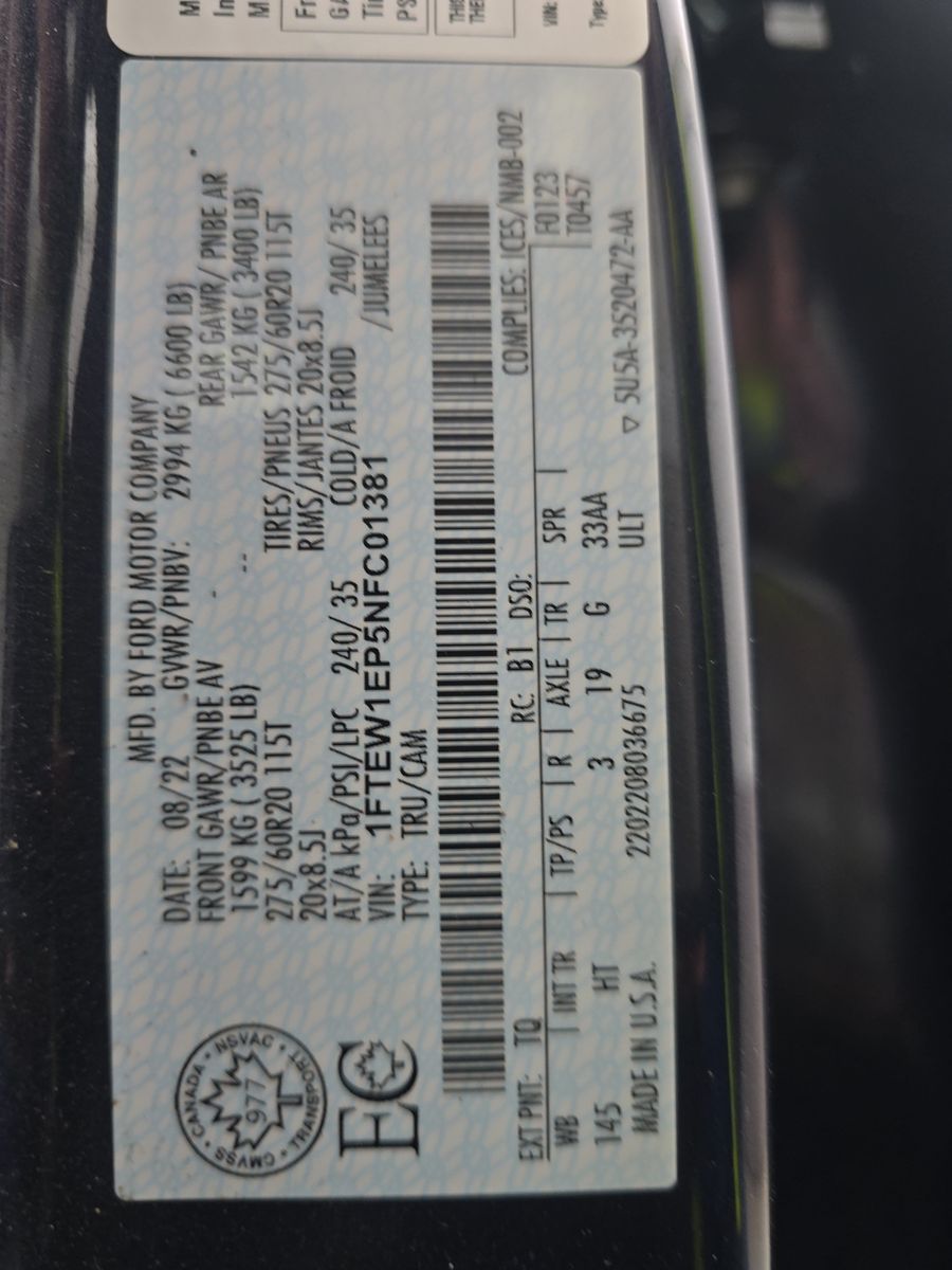 2022 Ford F-150 Lariat AWD