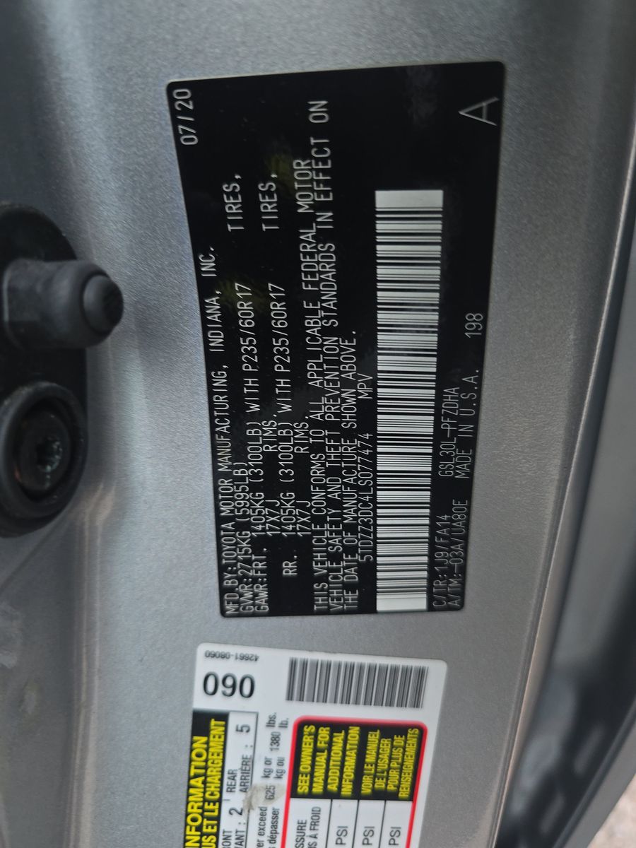 2020 Toyota Sienna L FWD