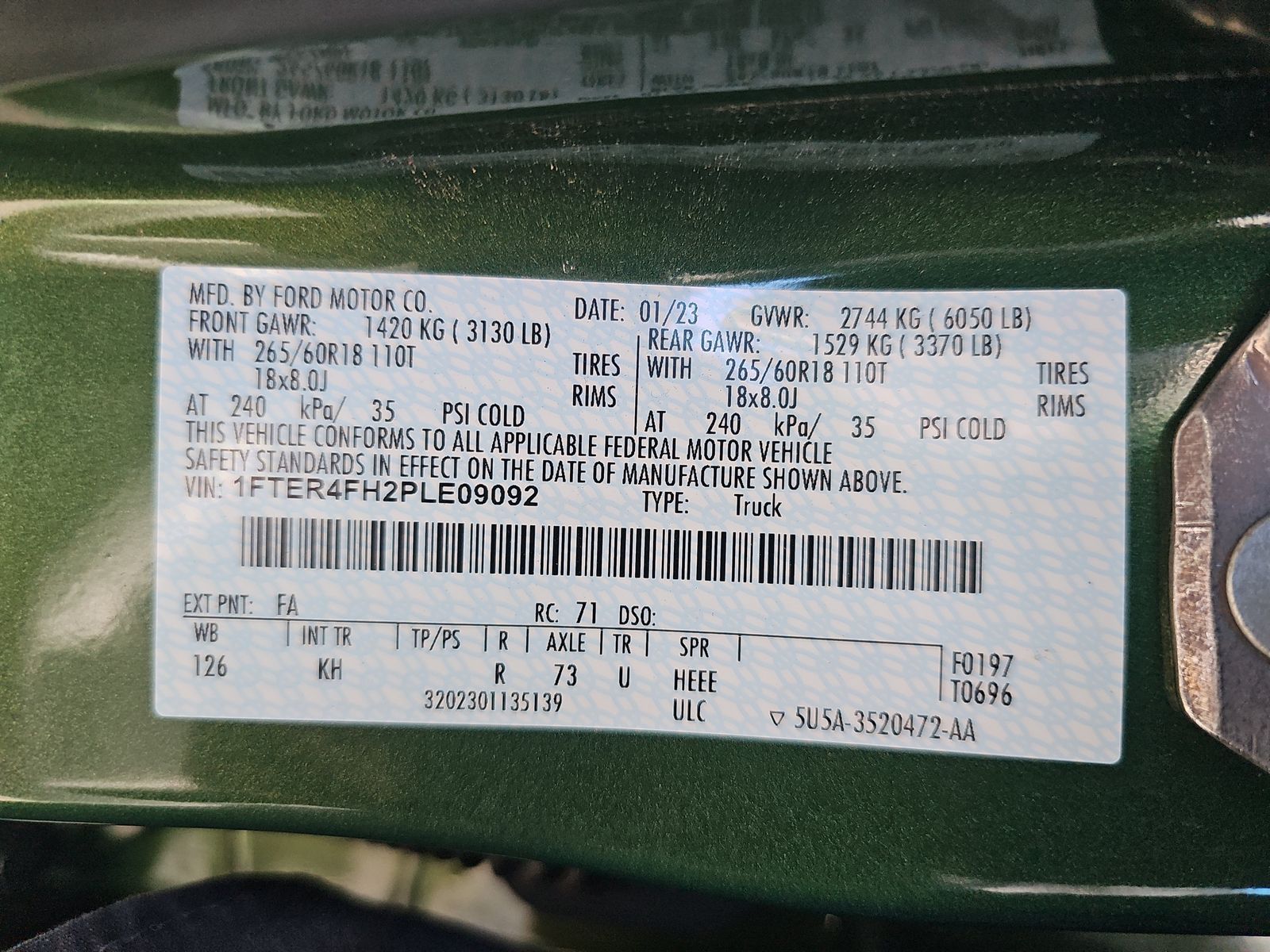 2023 Ford Ranger Lariat AWD