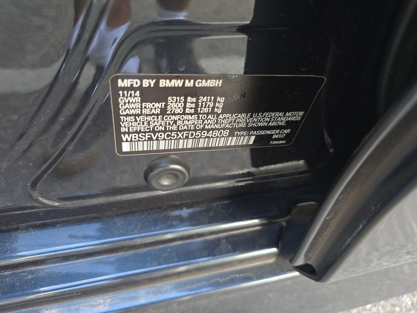 2015 BMW M5 Base RWD