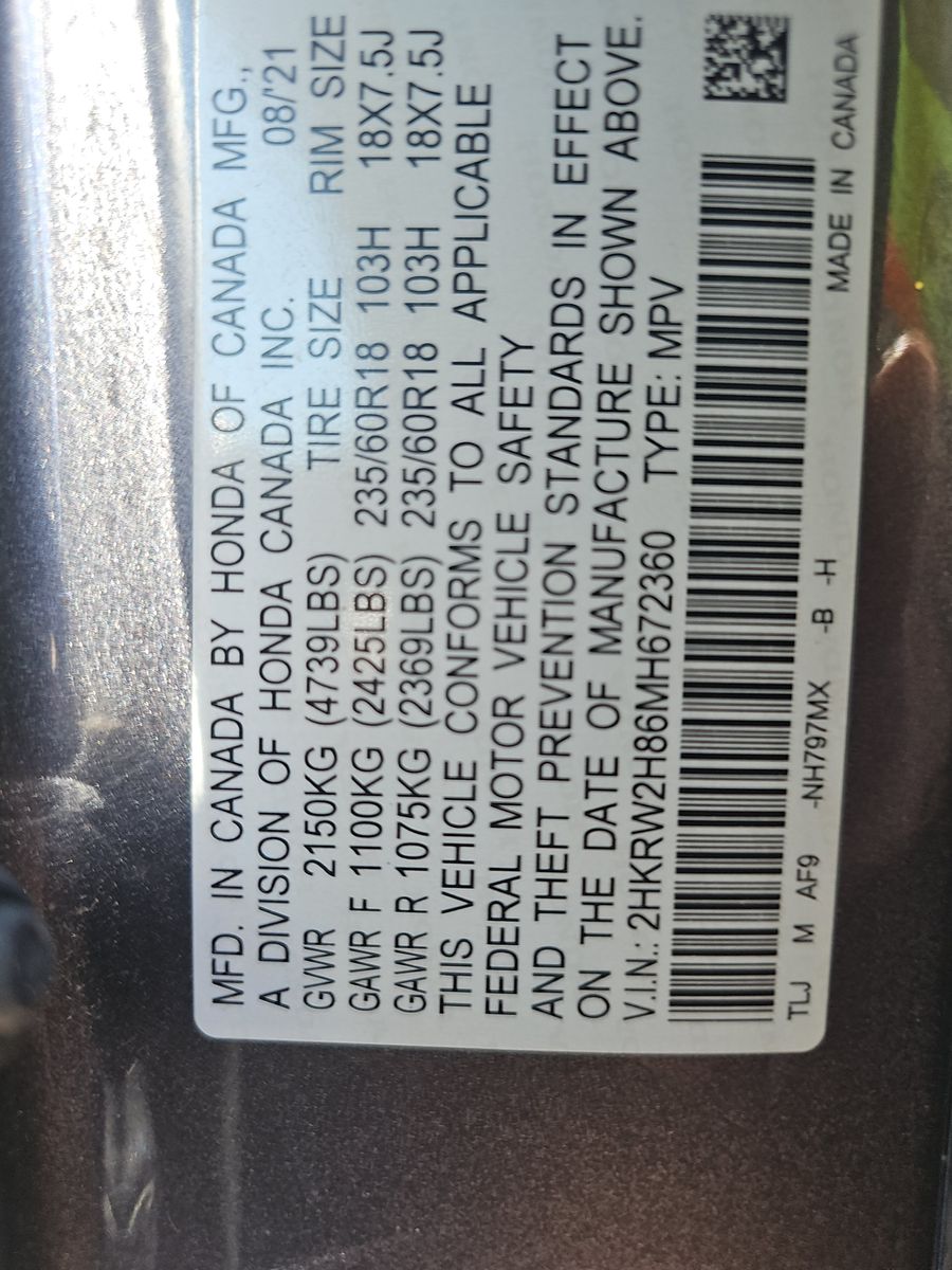 2021 Honda CR-V EX-L AWD