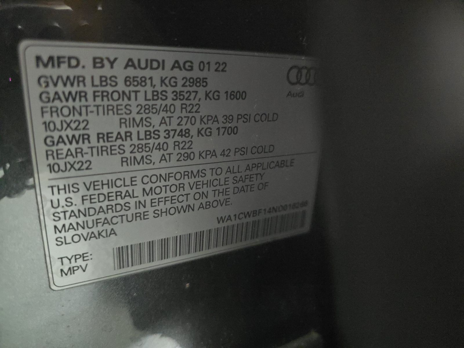 2022 Audi SQ8 Prestige AWD