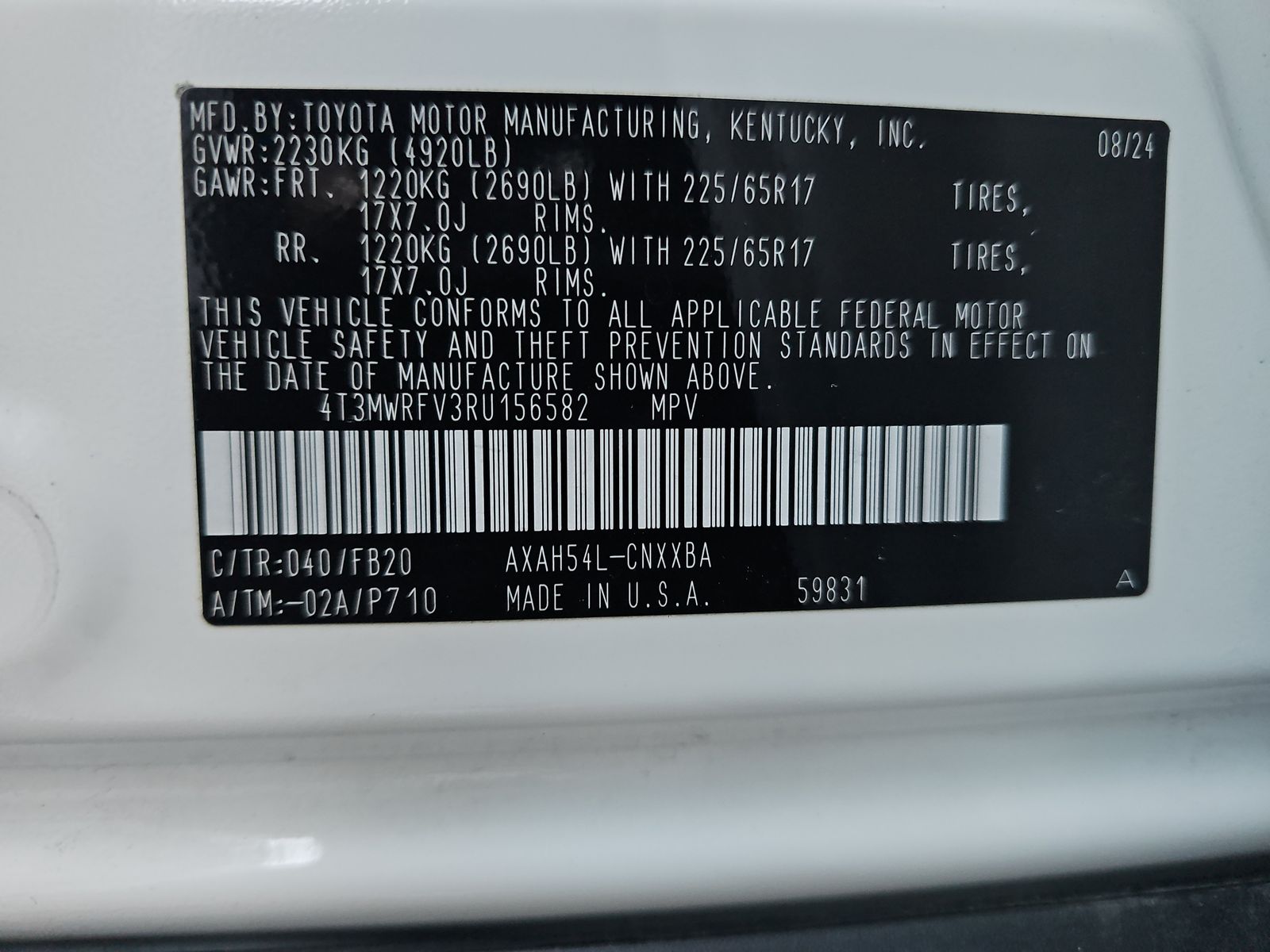 2024 Toyota RAV4 Hybrid LE AWD