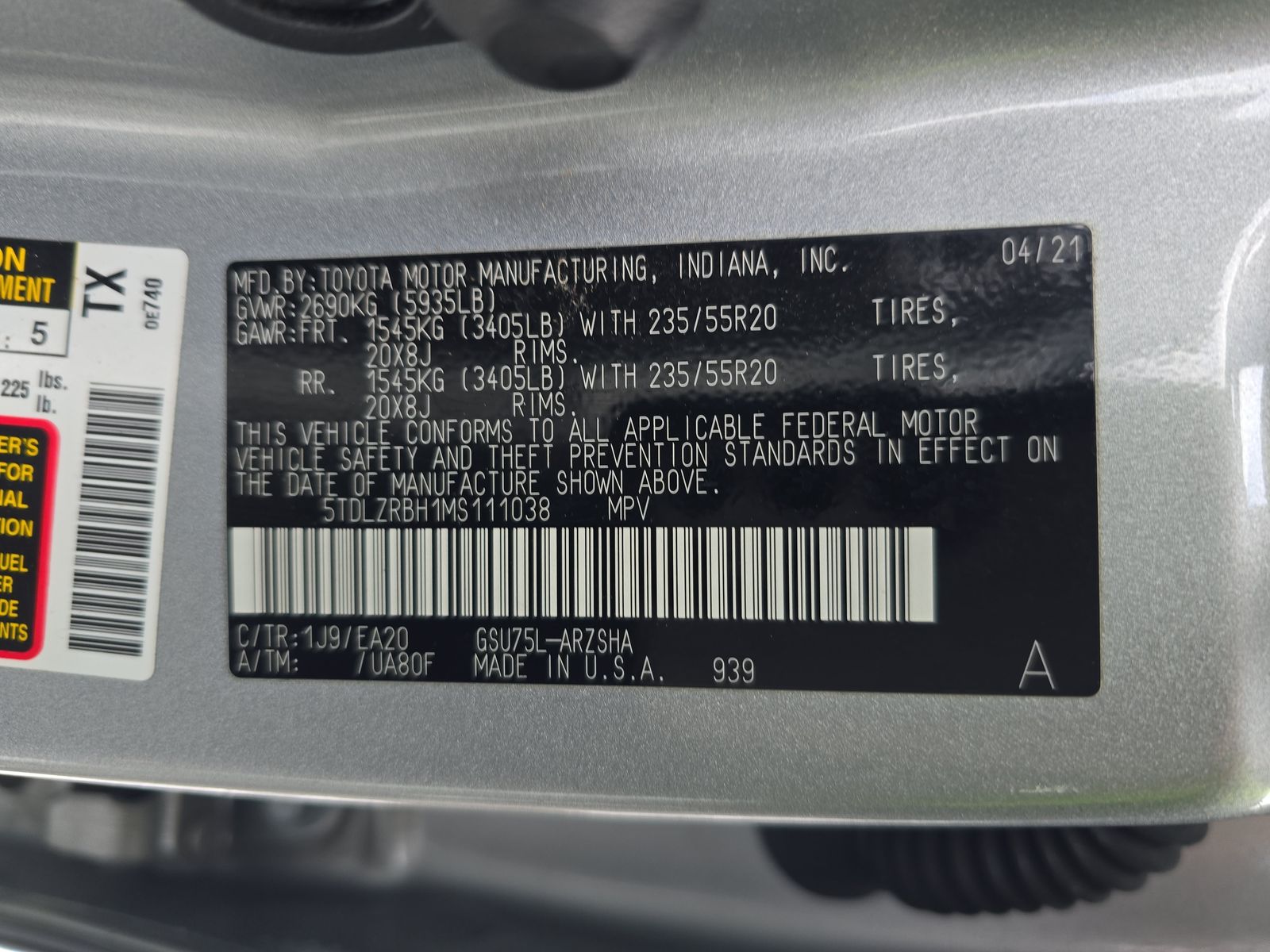 2021 Toyota Highlander XSE AWD