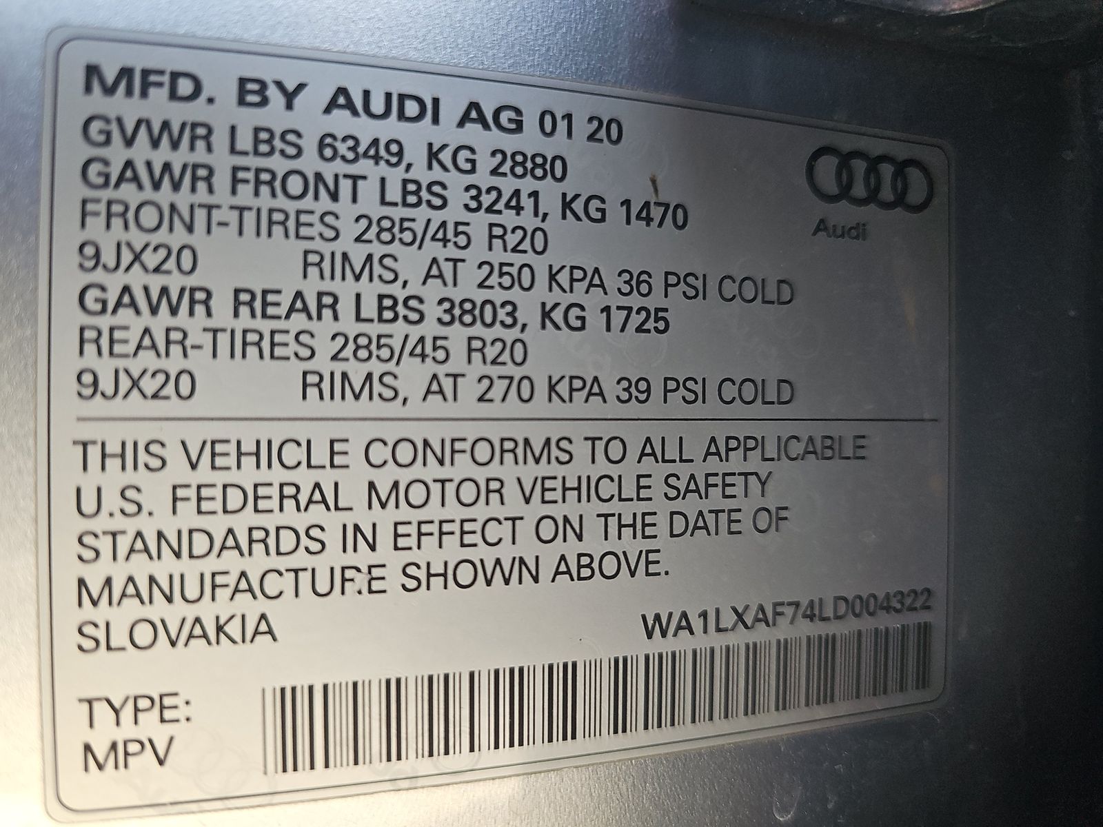 2020 Audi Q7 3.0T Premium Plus AWD