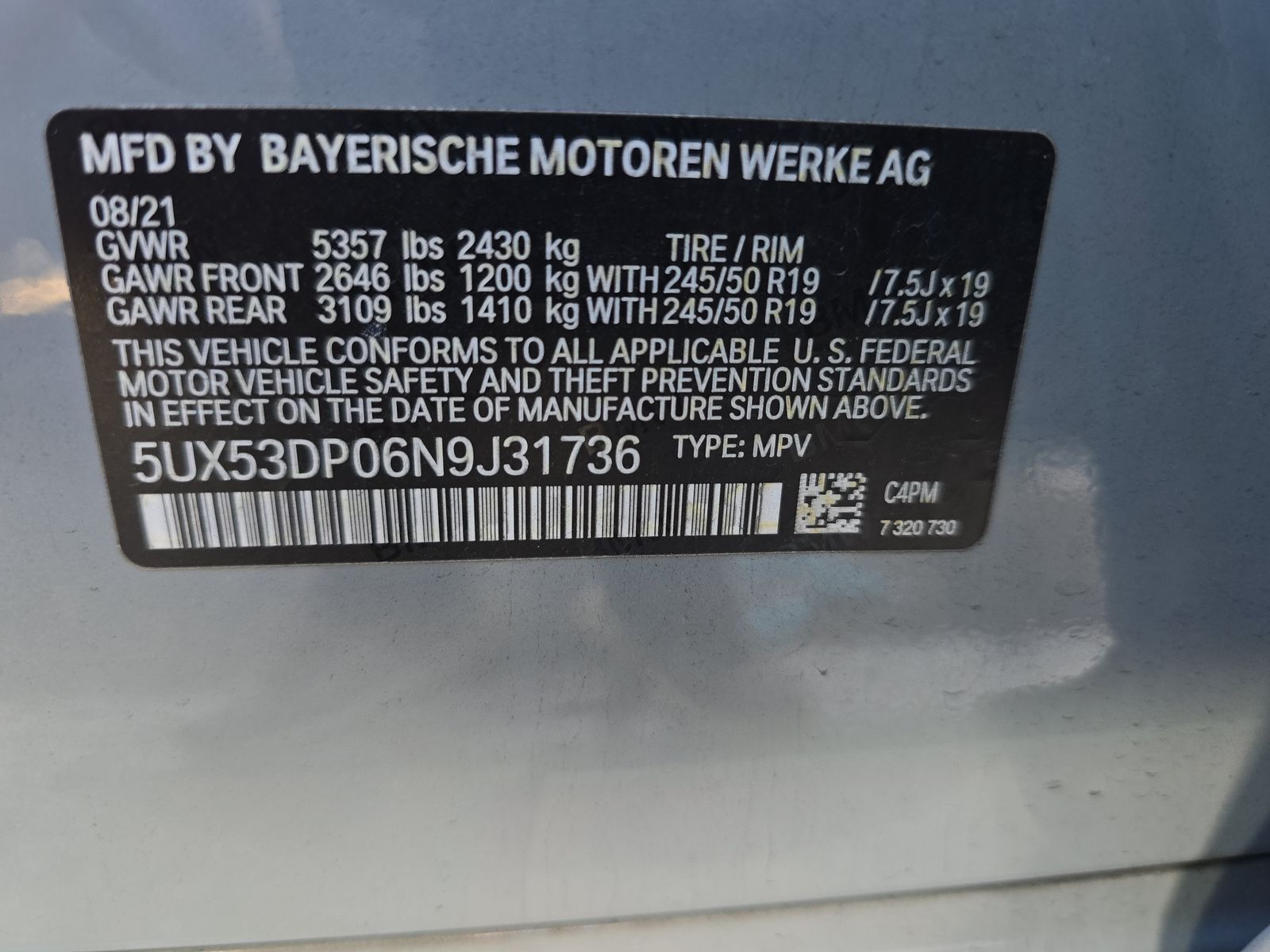 2022 BMW X3 xDrive30i AWD