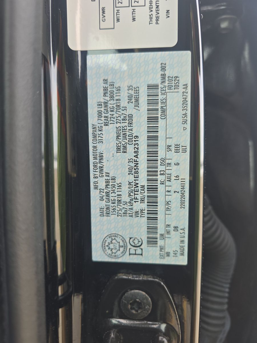 2022 Ford F-150 Tremor AWD