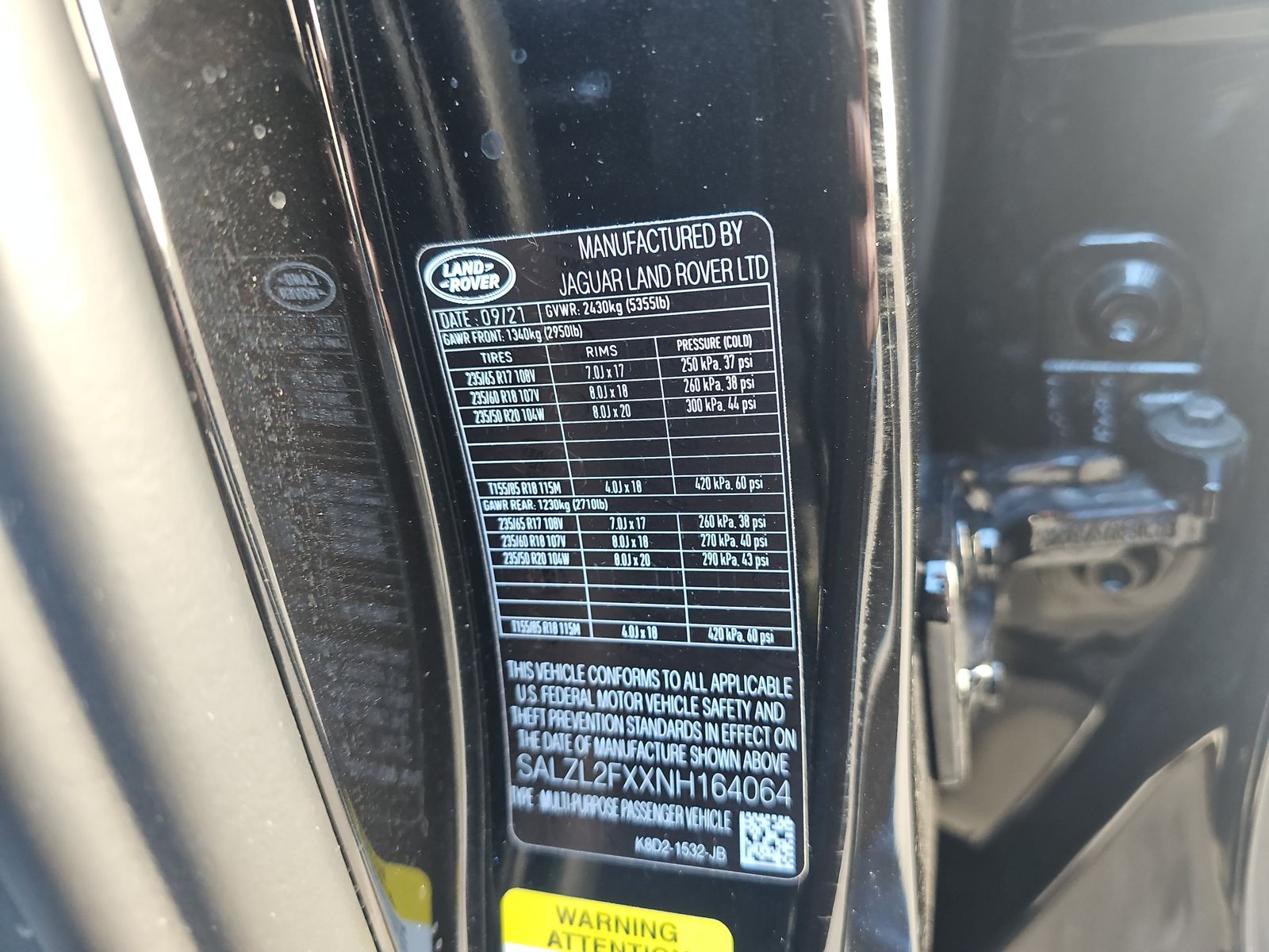 2022 Land Rover Range Rover Evoque R-Dynamic SE AWD