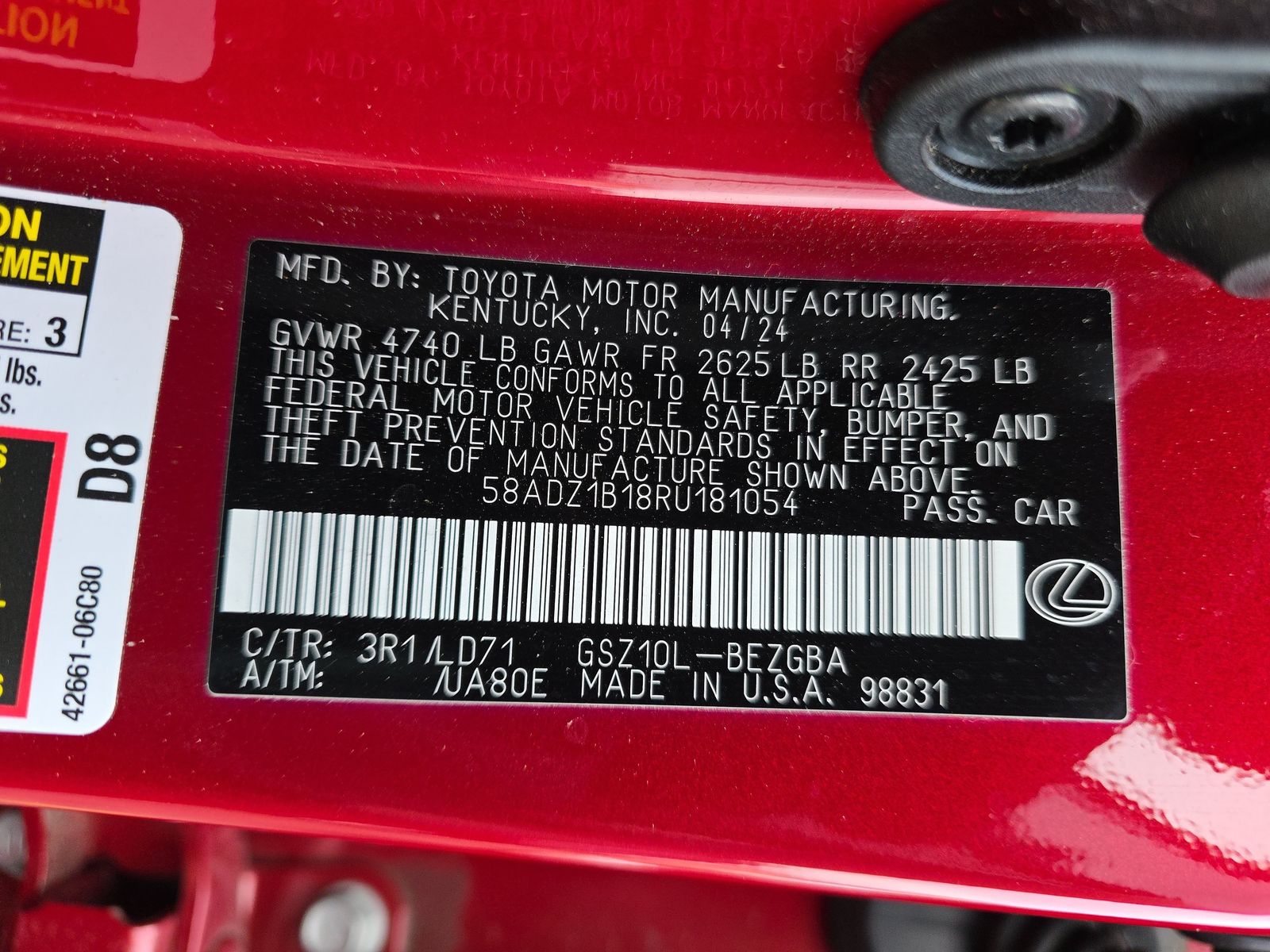 2024 Lexus ES ES 350 FWD