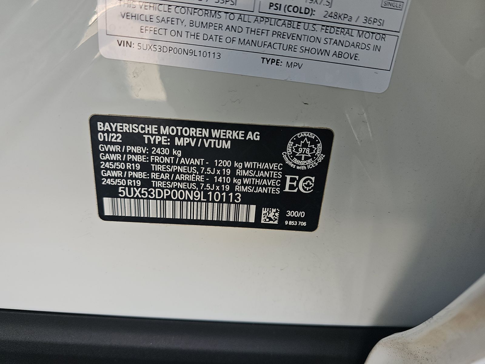 2022 BMW X3 xDrive30i AWD