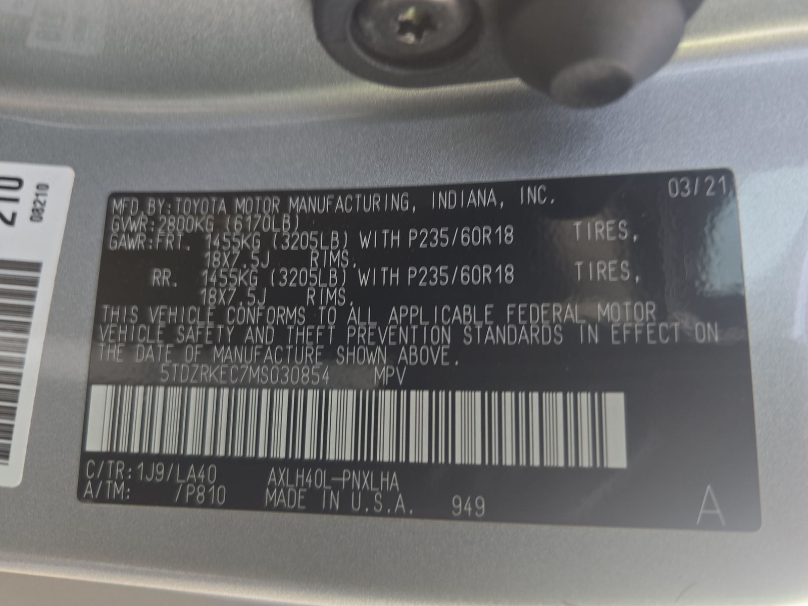 2021 Toyota Sienna Limited FWD