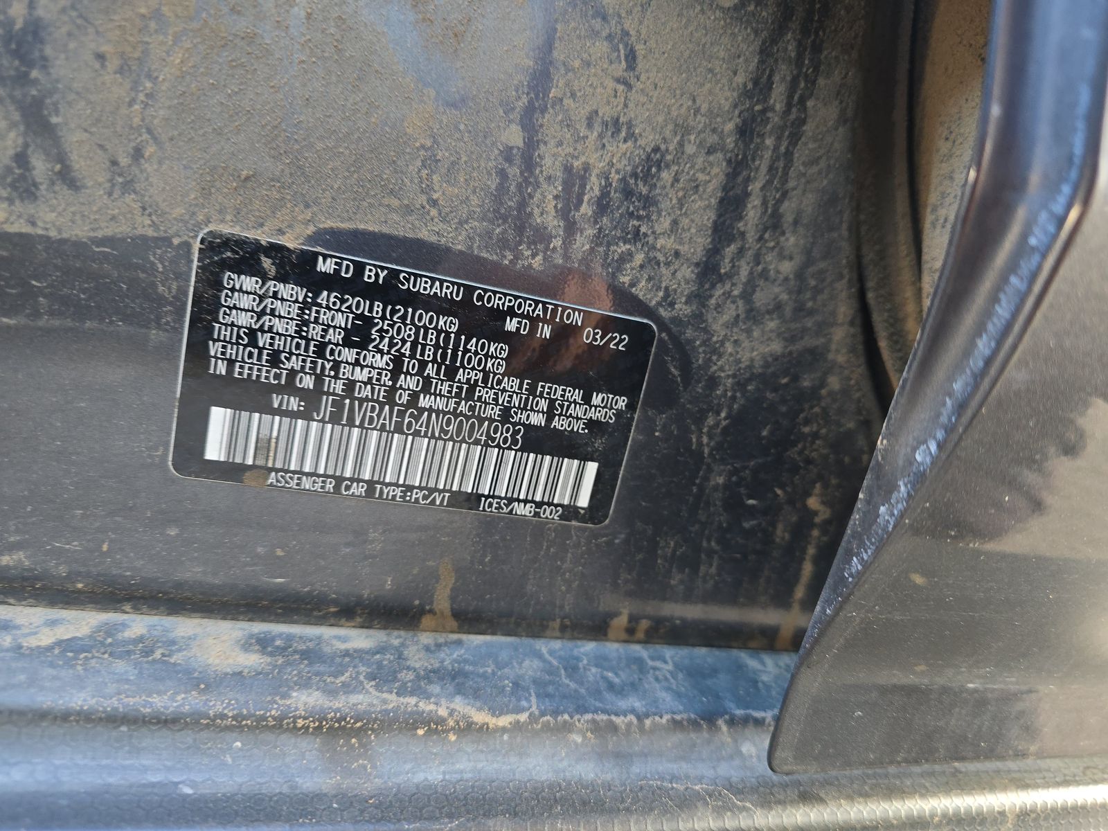 2022 Subaru WRX Premium AWD