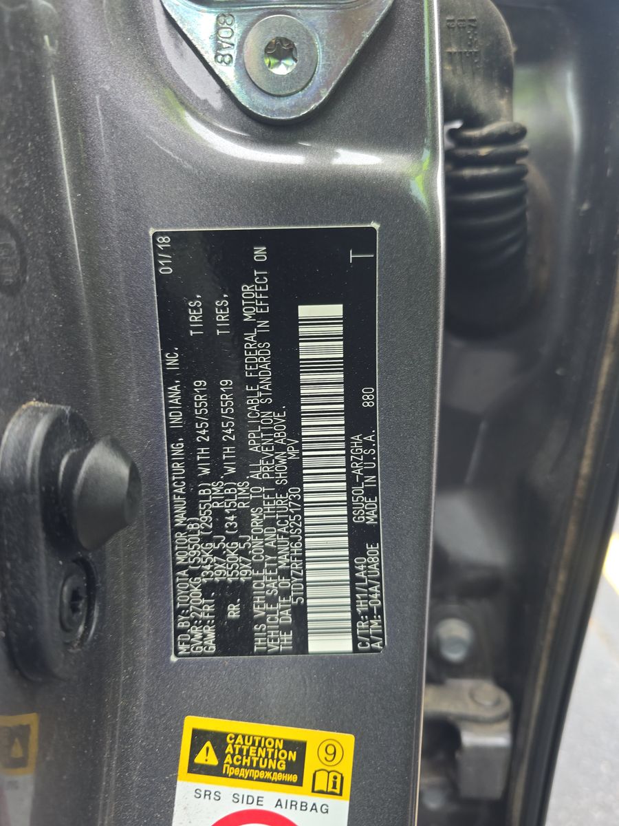 2018 Toyota Highlander Limited Platinum FWD