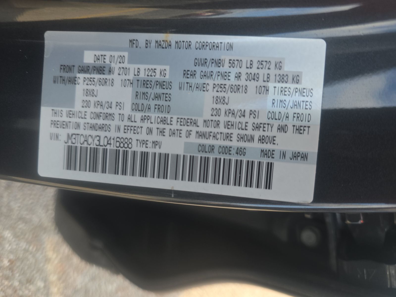 2020 MAZDA CX-9 Touring FWD