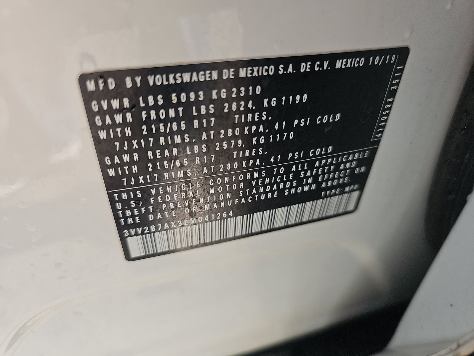 2020 Volkswagen Tiguan 2.0T SE AWD