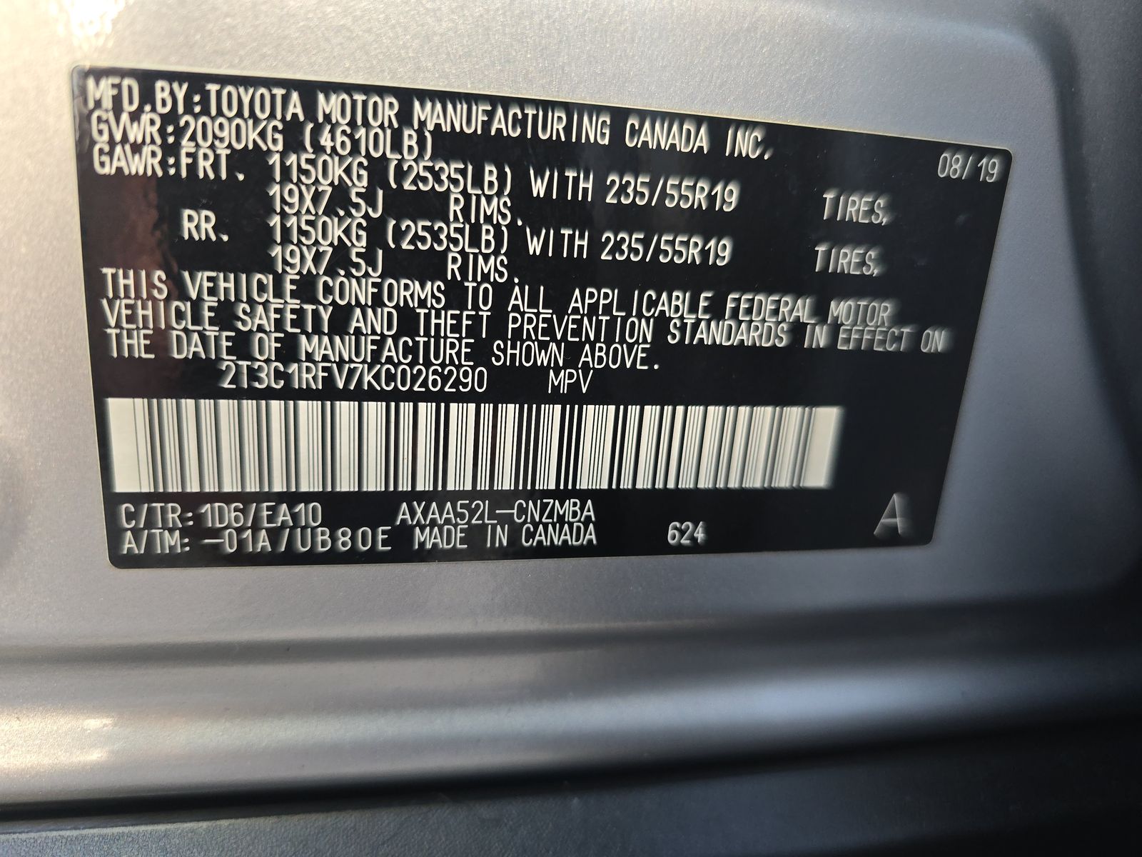 2019 Toyota RAV4 XLE Premium FWD