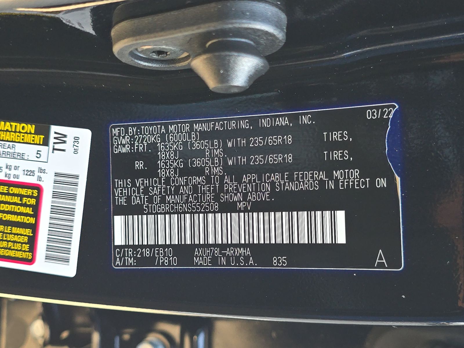 2022 Toyota Highlander Hybrid XLE AWD