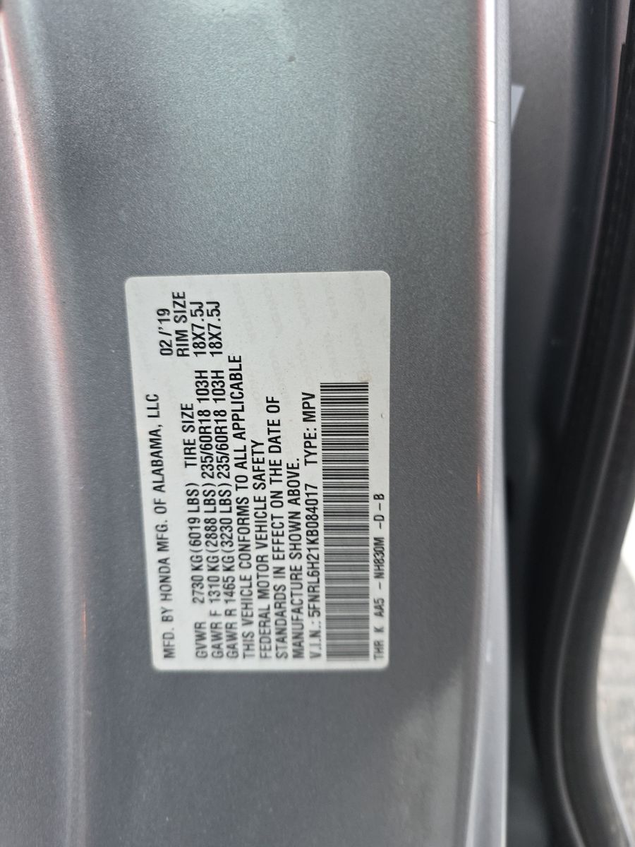 2019 Honda Odyssey LX FWD