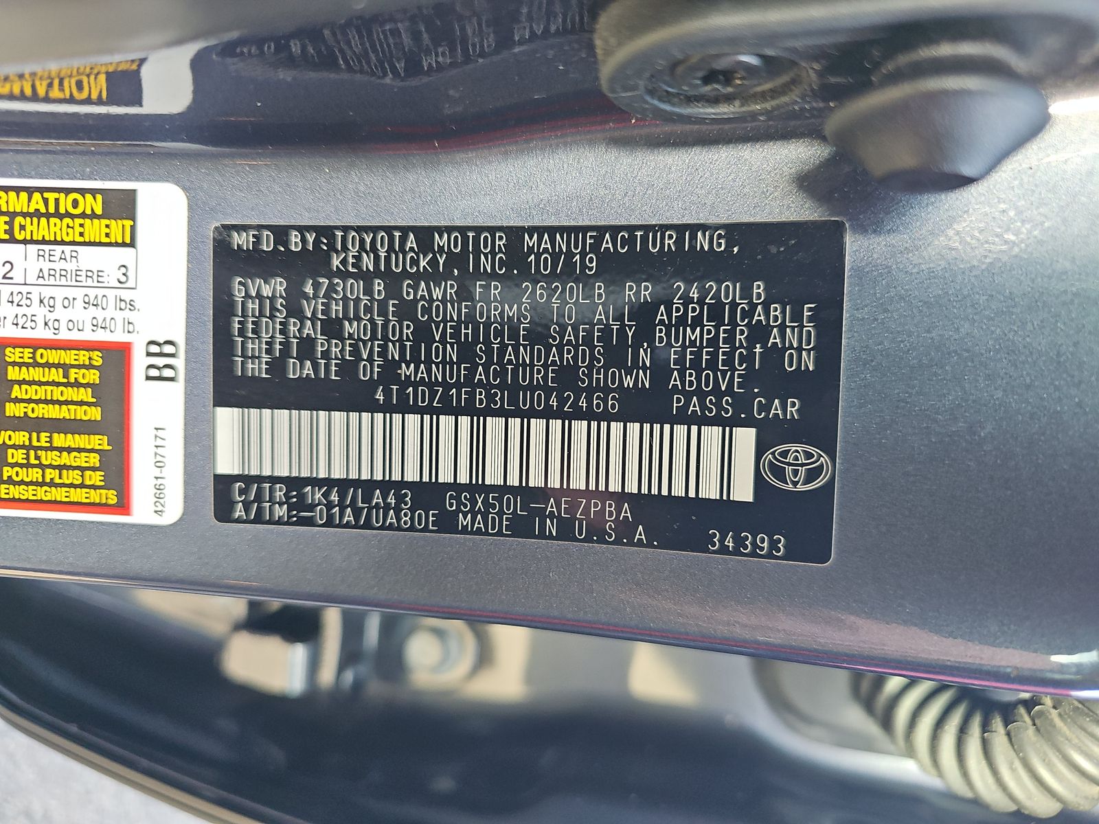 2020 Toyota Avalon Limited FWD