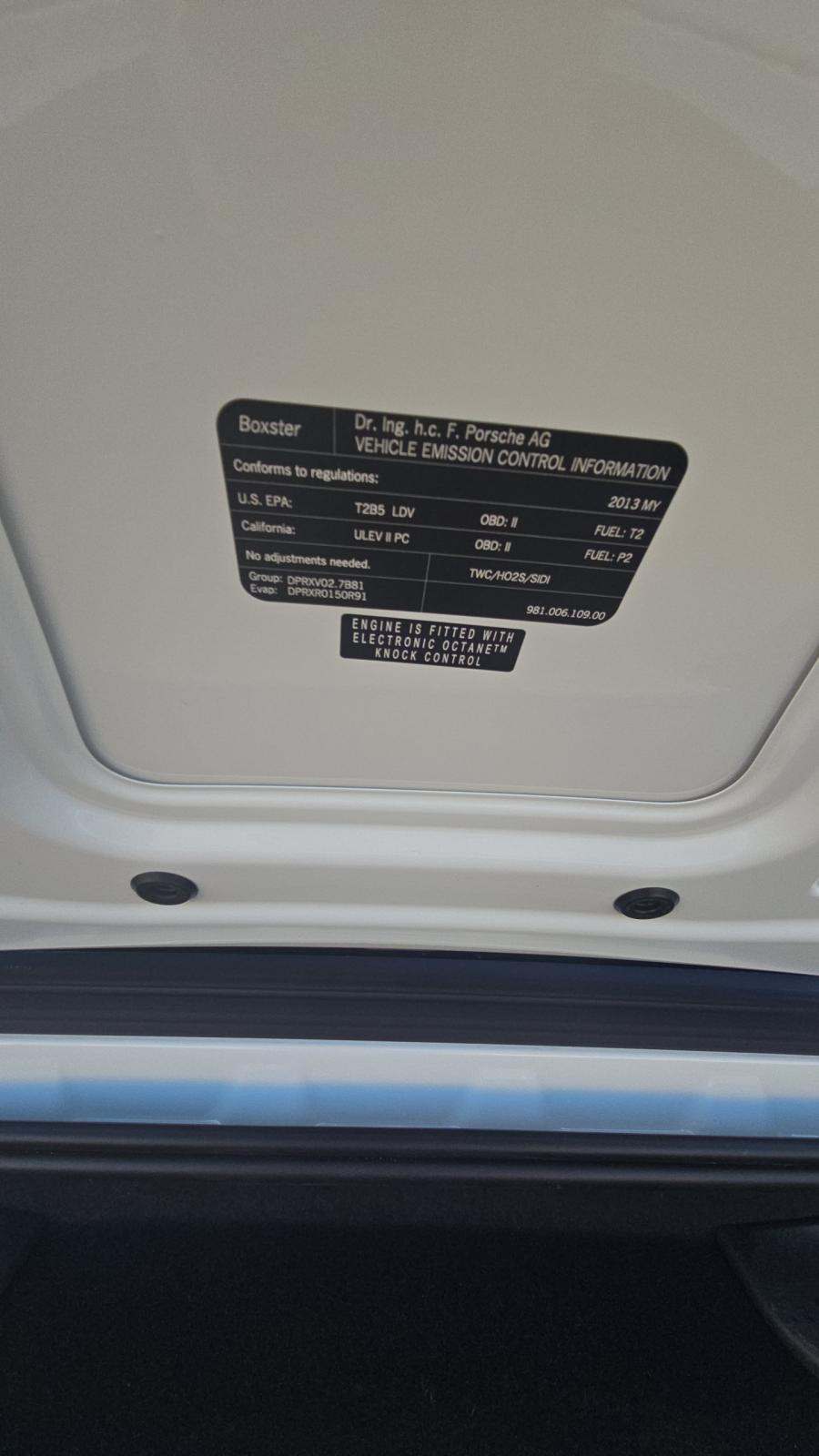 2013 Porsche Boxster Base RWD