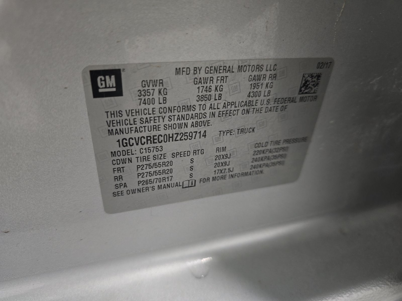 2017 Chevrolet Silverado 1500 LT RWD