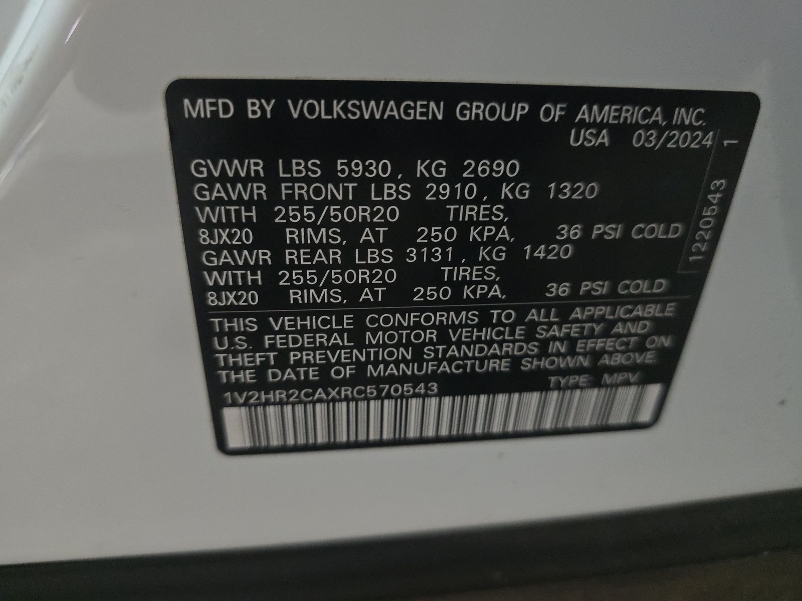 2024 Volkswagen Atlas 2.0T SE AWD