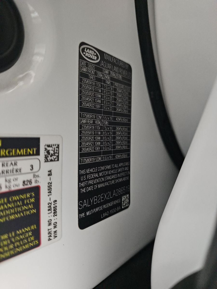 2020 Land Rover Range Rover Velar S AWD