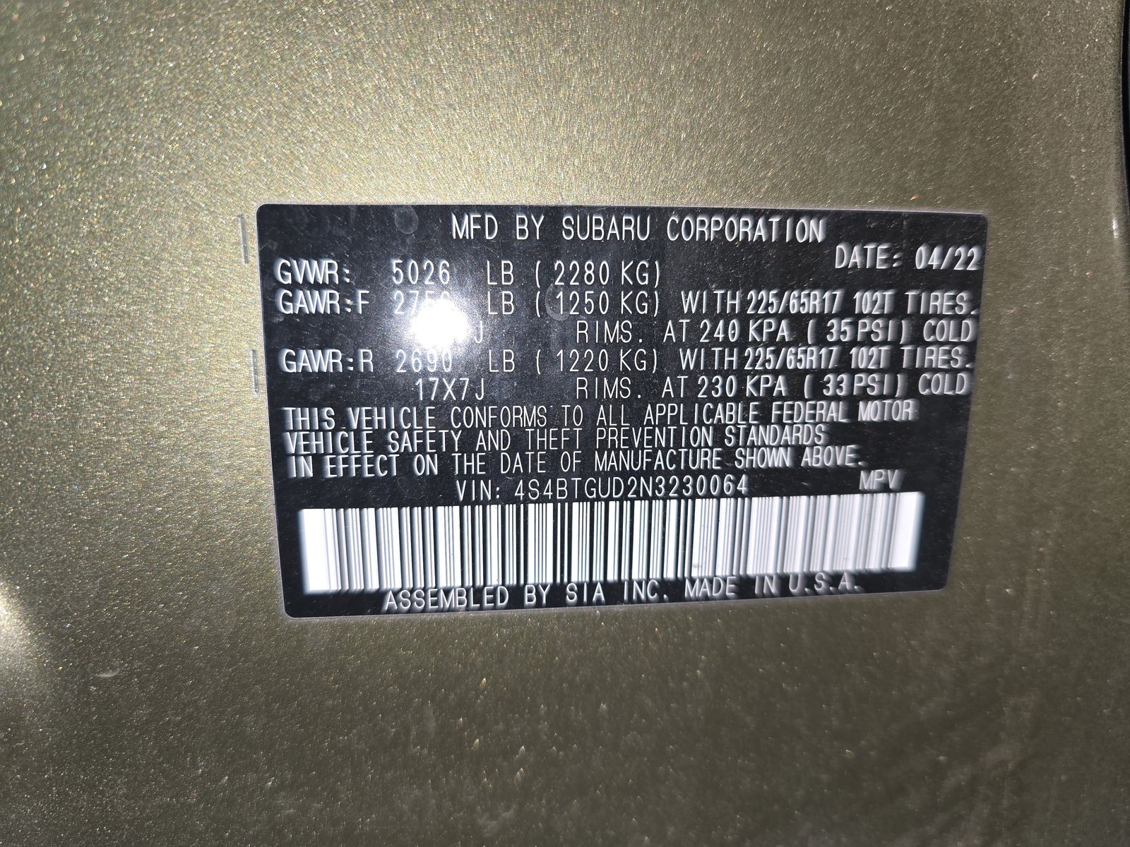 2022 Subaru Outback Wilderness AWD