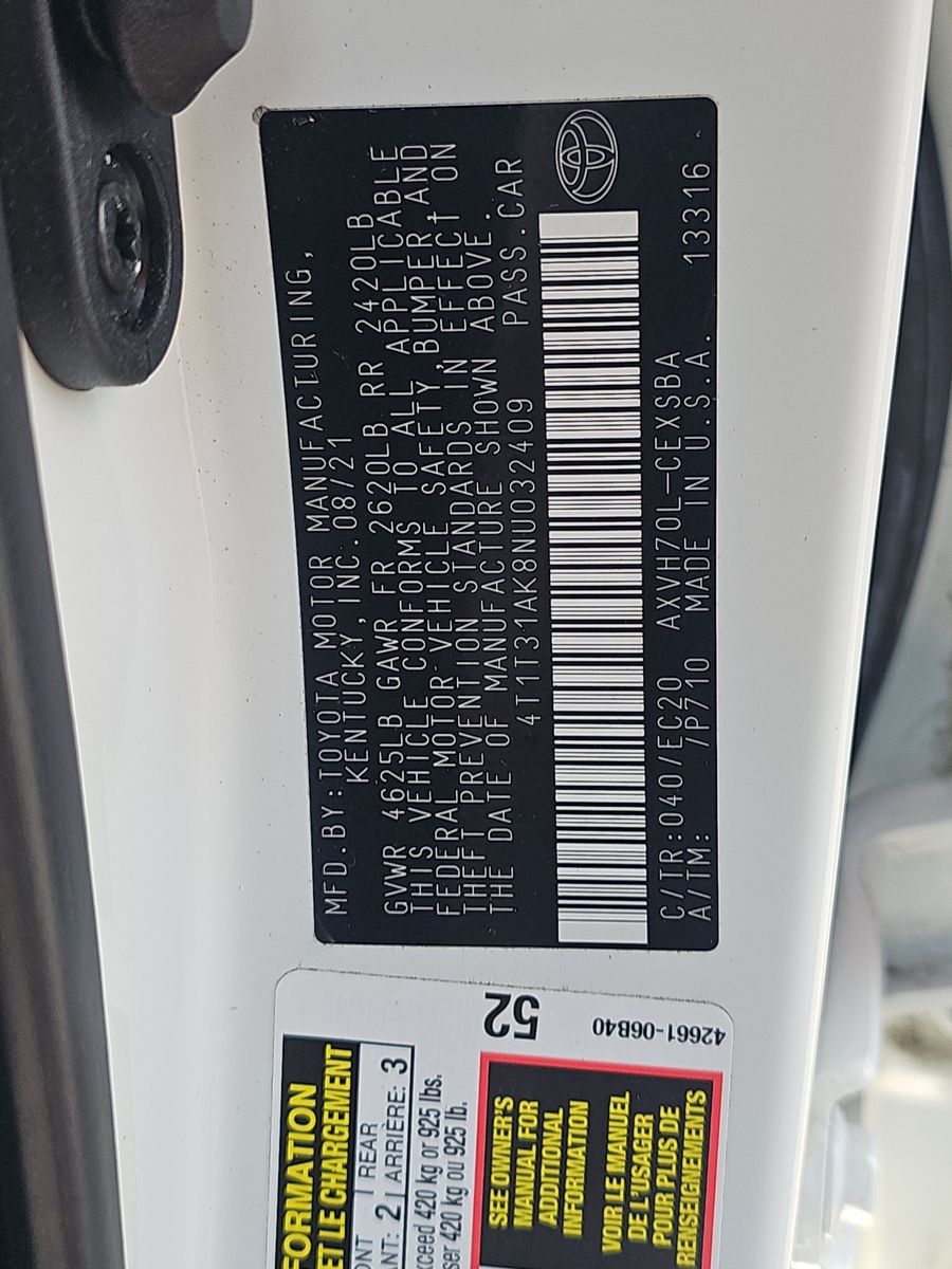 2022 Toyota Camry Hybrid Nightshade FWD