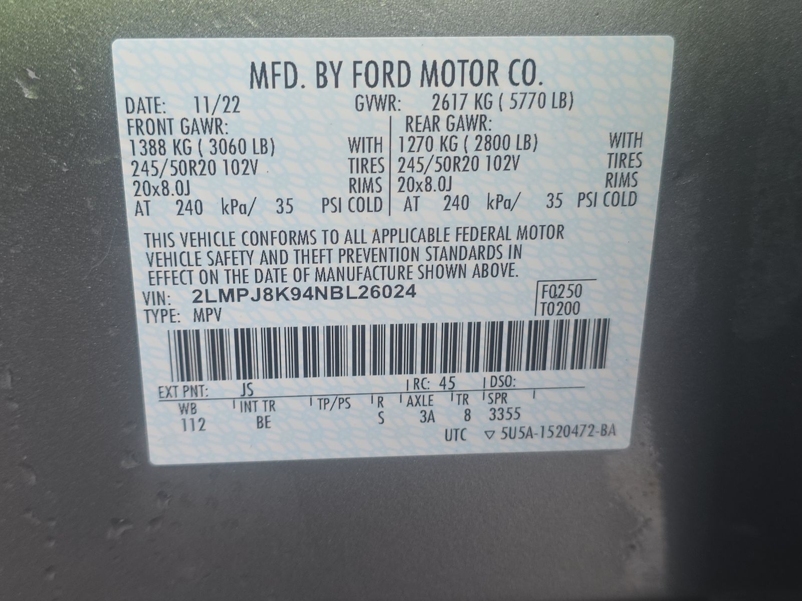 2022 Lincoln Nautilus Reserve AWD