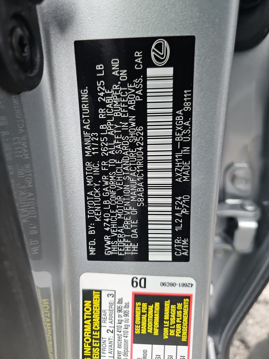 2024 Lexus ES ES 300h F SPORT Handling FWD