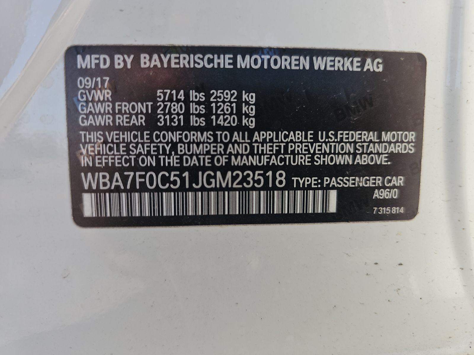 2018 BMW 7 Series 750i RWD