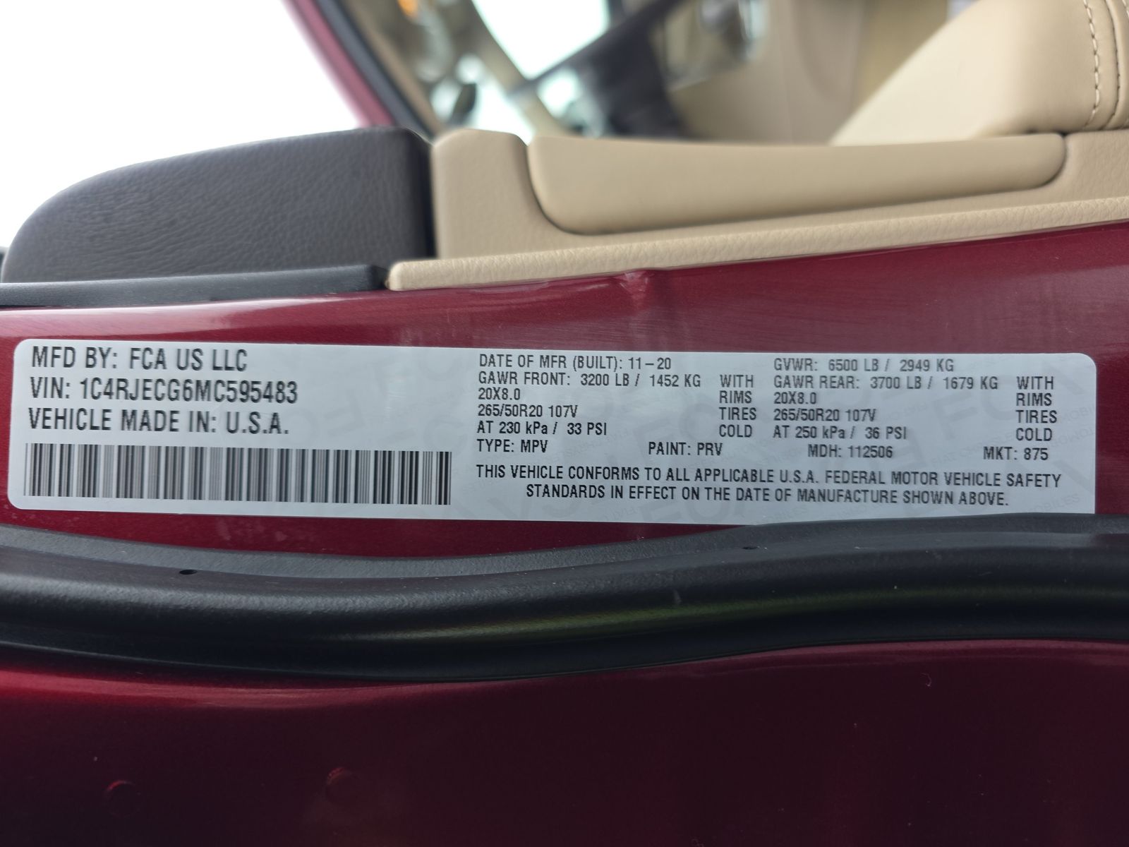 2021 Jeep Grand Cherokee Overland RWD