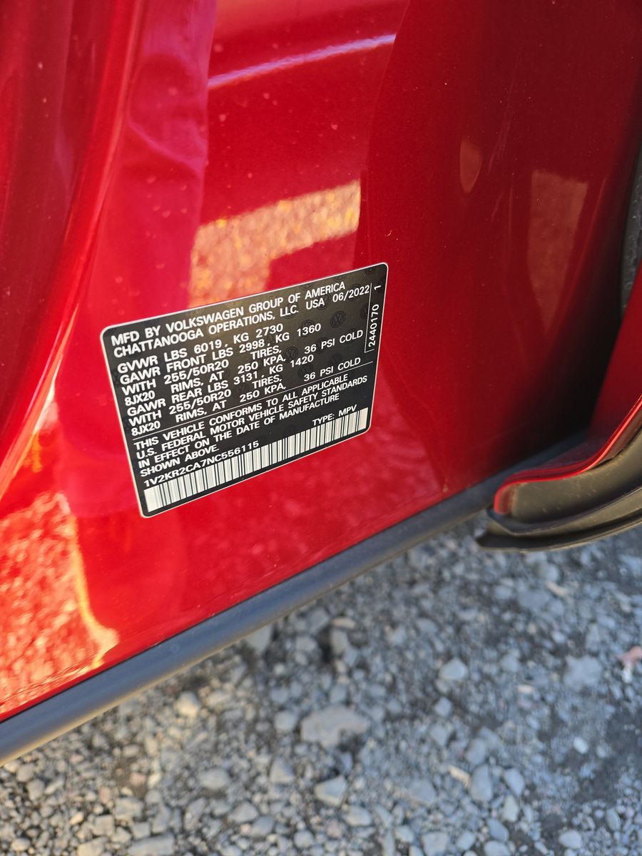 2022 Volkswagen Atlas 3.6L SE AWD