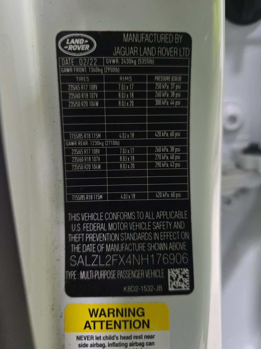 2022 Land Rover Range Rover Evoque R-Dynamic SE AWD