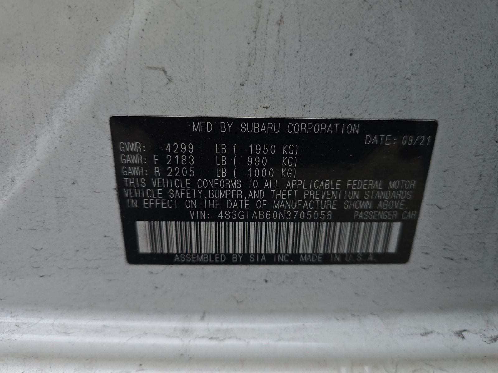 2022 Subaru Impreza 2.0i AWD