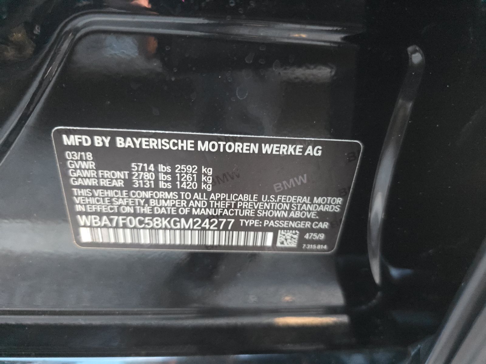 2019 BMW 7 Series 750i RWD