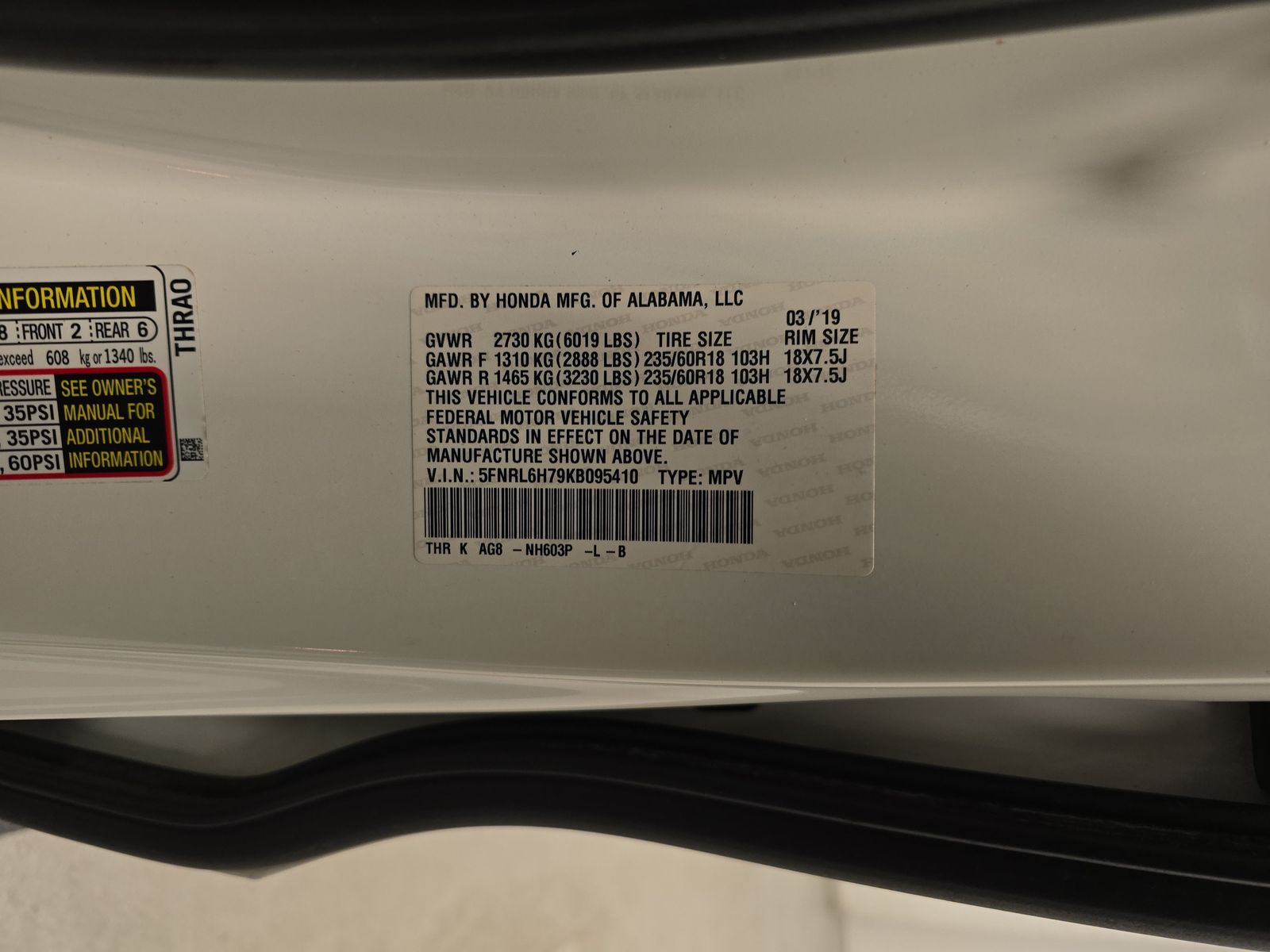 2019 Honda Odyssey EX-L FWD