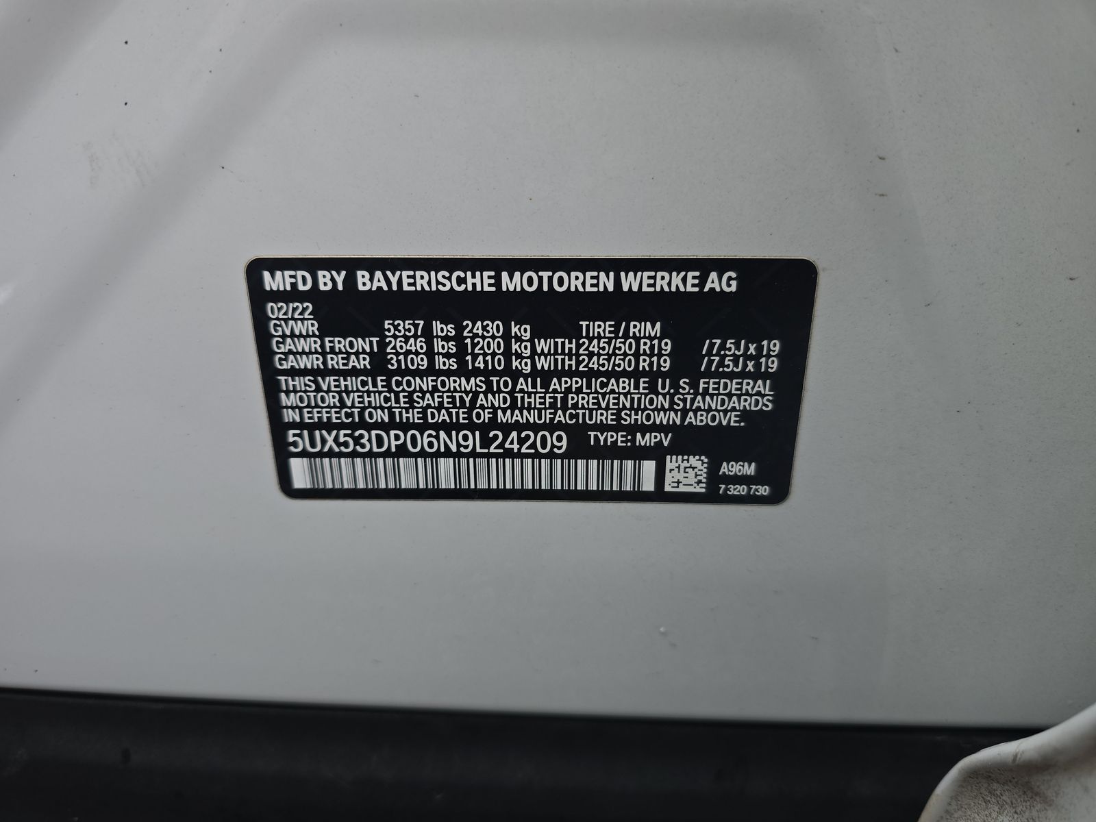 2022 BMW X3 xDrive30i AWD