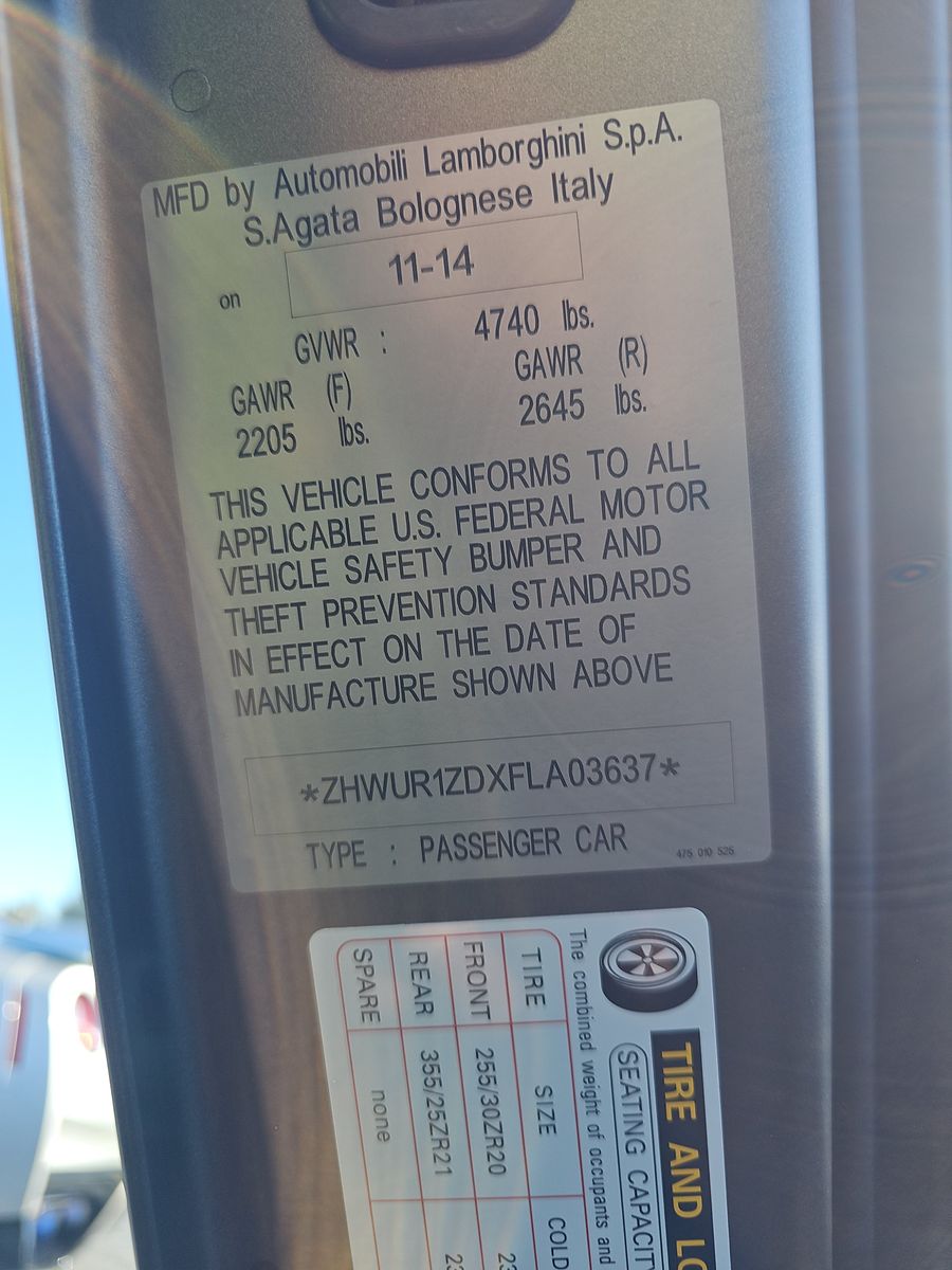 2015 Lamborghini Aventador LP 700-4 AWD